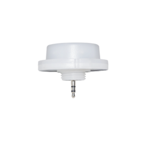 LED photocell sensor with a compact, cylindrical plug and play design. The small white sensor detects ambient light levels to automatically control outdoor lighting. It is designed for easy installation on light fixtures or poles, ensuring energy efficiency by turning lights on at dusk and off at dawn, making it ideal for streetlights, security lighting, and garden lights.